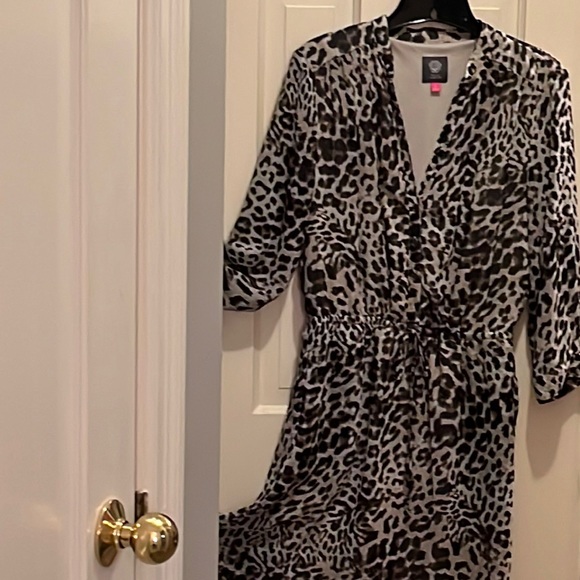 Vince Camaro Leopard Dress Sz 6 - Picture 7 of 13